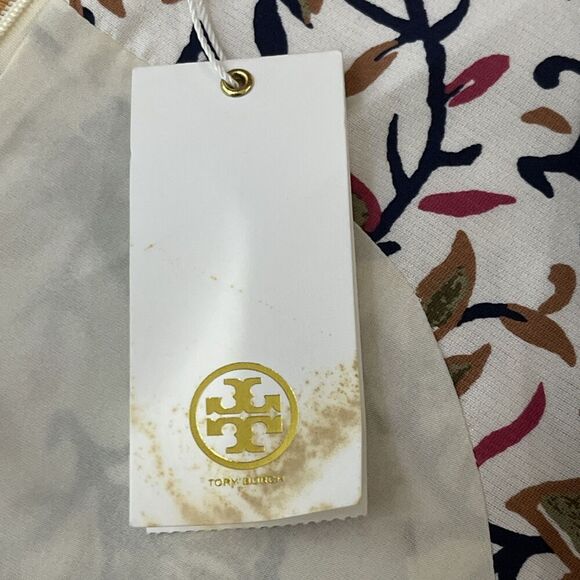 TORY BURCH Esmeralda Floral Vine Dress Size 8 Multicolor NEW Designer Silk - Picture 7 of 12